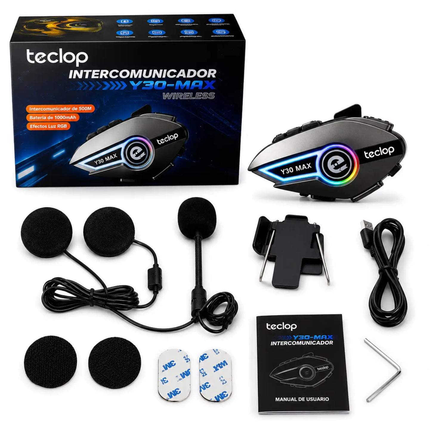 Intercomunicador Bluetooth para Moto Teclop Y30 Max