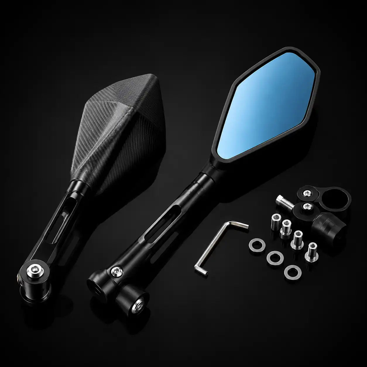 Espejos 5 puntas deportivos para moto color negro