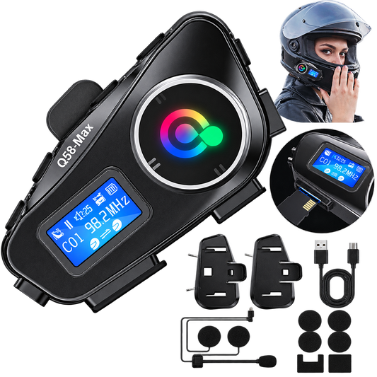 Intercomunicador Q58MAX Bluetooth 5.3 para Moto