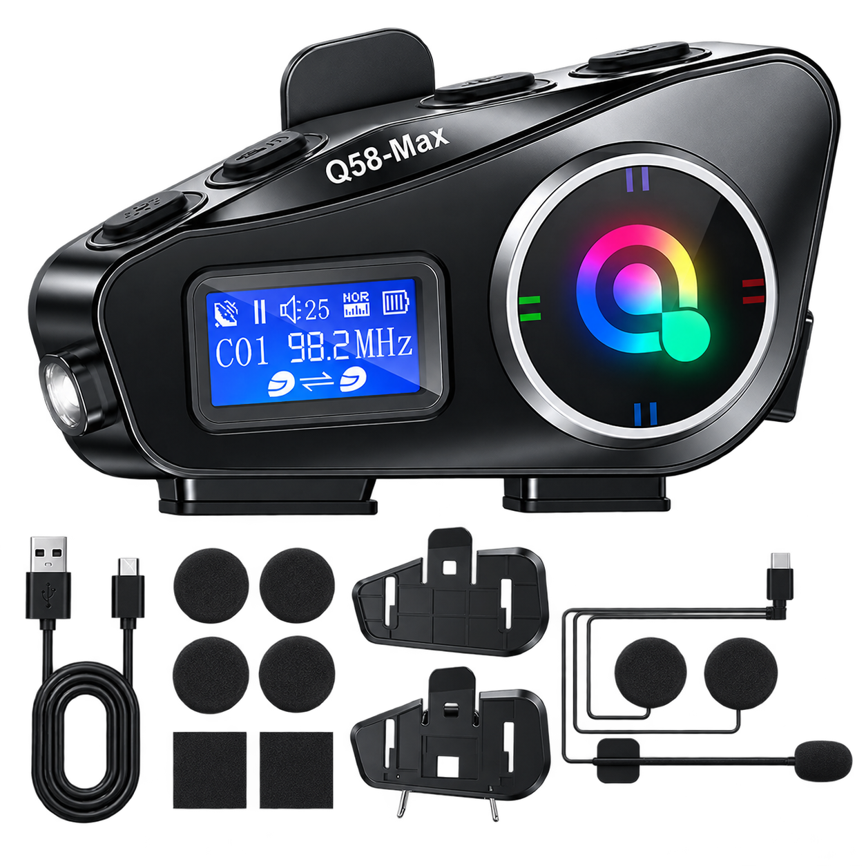 Intercomunicador Q58MAX Bluetooth 5.3 para Moto